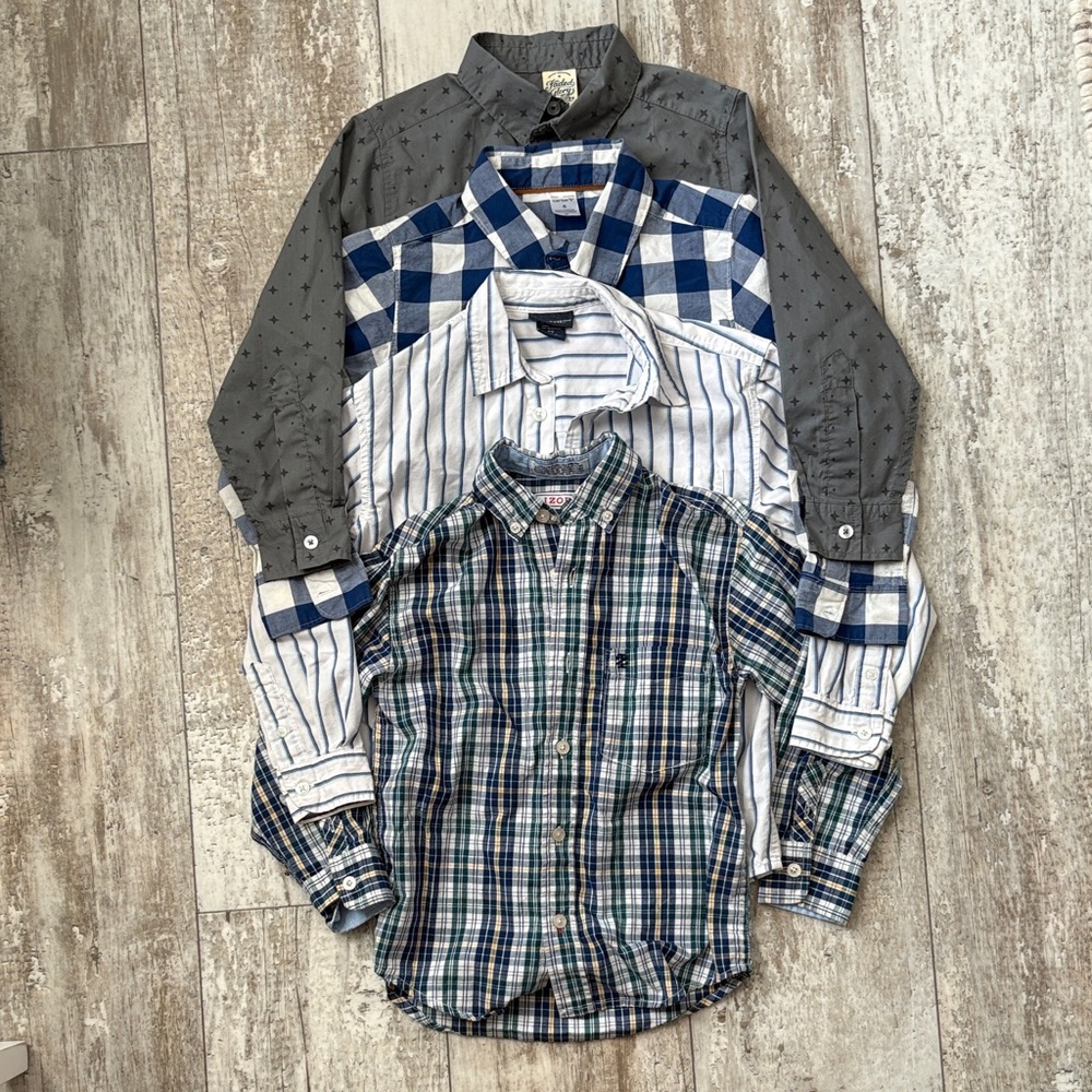 Izod Men's Casual Plaid and Striped Shirts - Blue, Gray, Green